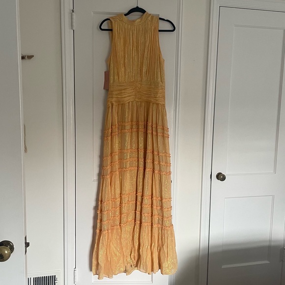 NWT BHLDN Anthropologie dress in yellow / gold - Picture 2 of 5